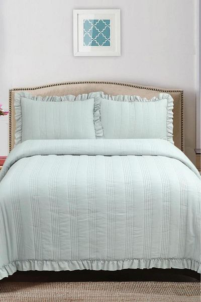 Çeyiz Diyarı Gray Hülya Fiber Filled Double Bedspread - 240X260 cm