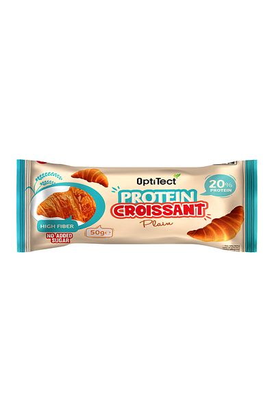 OptiTect Optitect Protein Croissant, Plain, Box of 10 Pieces, High Fiber, 20% Protein
