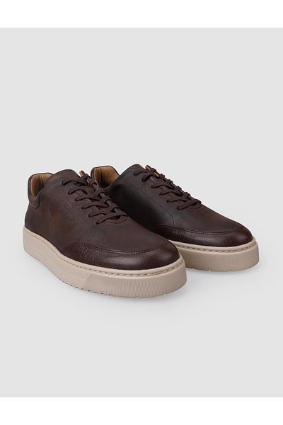 Cabani 100% Genuine Leather Brown Lace-Up Men's Sports Shoes