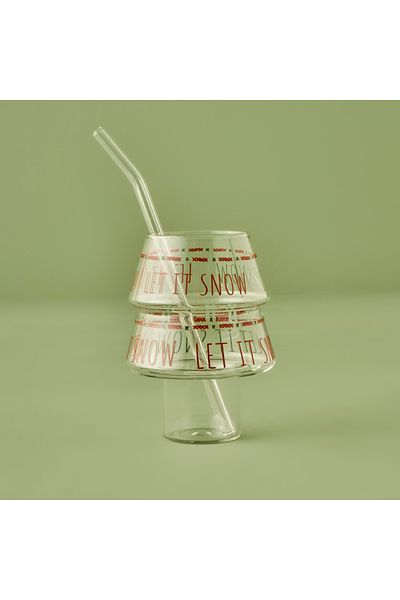 Bella Maison Jolly Borosilicate Glass with Straw (500 Cc)