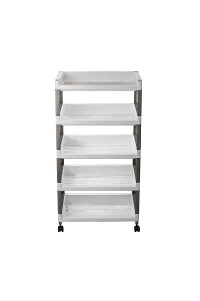 Dania Heavy Duty 5 Tier Plastic Vegetable Rack Shelves White