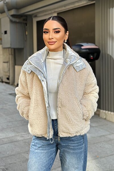 FEVER Kapşonlu peluş mont