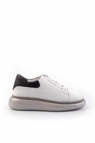Bambi White Black Leather Women's Sneaker K 01902525403