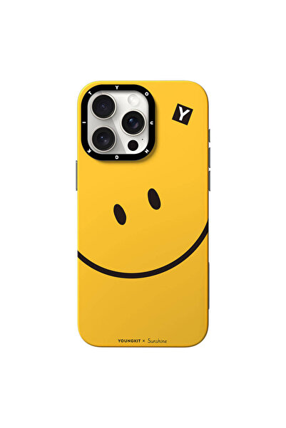 Youngkit Apple iPhone 15 Pro Max Kılıf Magsafe Şarj Özellikli Sunshine Tasarımlı Youngkit Daily Happy Serisi