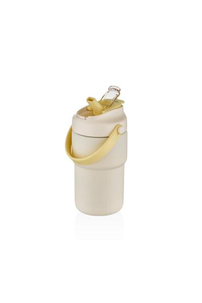 Shotay Askılı Mug Çelik Bardak 450ml Krem