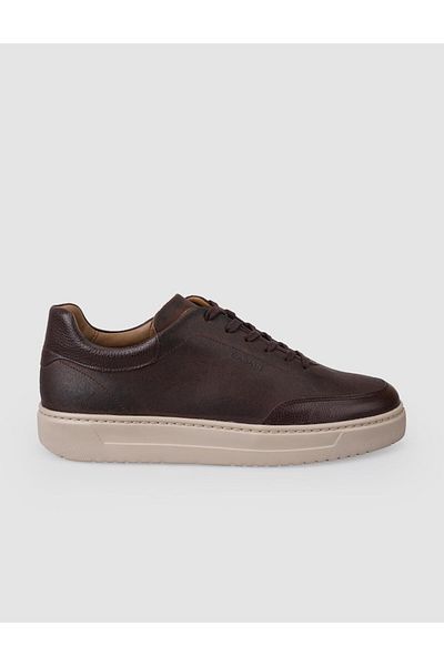 Cabani 100% Genuine Leather Brown Lace-Up Men's Sports Shoes