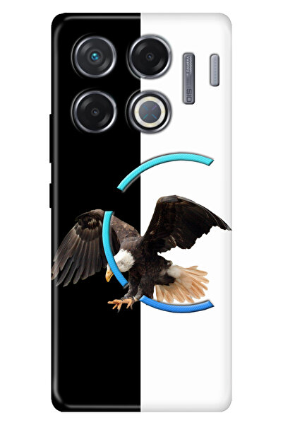 INFINIX GT 20 Pro Kılıf INFINIX infinix Desenli Kapak Baskılı Siyah Beyaz Par...