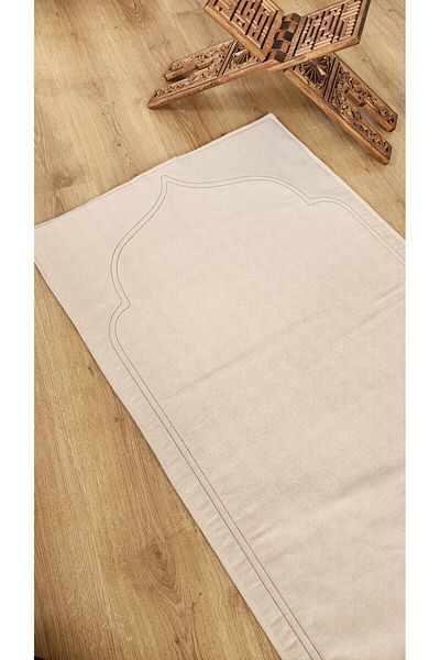 ALTINPAMUK Prayer Mat Natural - Soft Linen, Plain Raw, 70X115 Plain C1 with Inner Filling