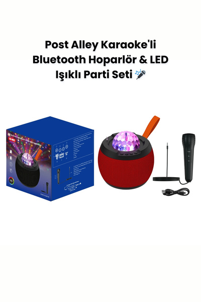 post alley Projektör Karaoke’li Bluetooth LED Projektör Gece Lambası