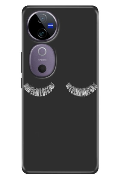Cekuonline جراب Vivo V40 5G من السيليكون بنمط رموش بريئة من Vivo V40