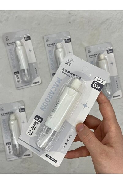 Kağıt Gemi Dükkan Beyaz Kalem Görünümlü Klikli Daksil/Tipeks/Tipex/Şerit Daksil/Düzeltme Bandı/Şerit Düzeltici