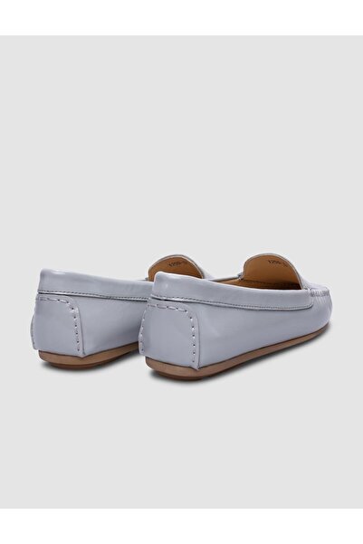 Cabani %100 Hakiki Deri Gri Rugan Kadın Loafer