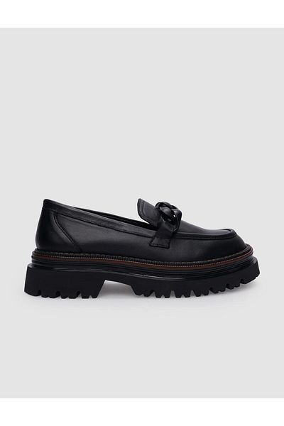 Cabani Black Genuine Leather - 100% Buckle Women's Casual Shoes