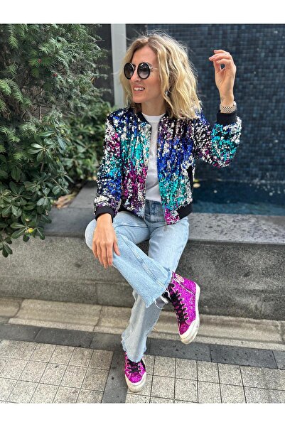 Lady Didi Fashion Layd Didi Fashion, Pullu Fermuarlı İçi Astarlı Renkli Bombe...