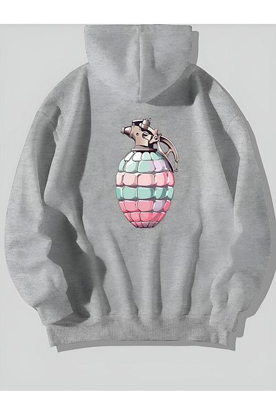 belean Unisex Πλήρες χειμερινό φούτερ με στάμπα 3 νήματα συμπαγές χτενισμένο βαμβακερό