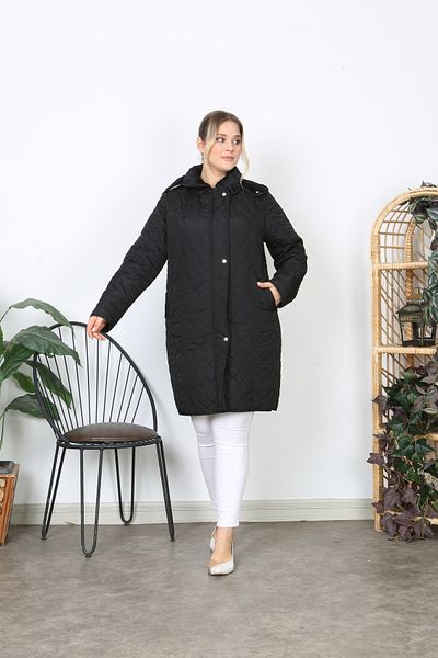 TUTveAL Collection Plus Size Quilted Coat - Furry Inside, Hood, Winter Coat