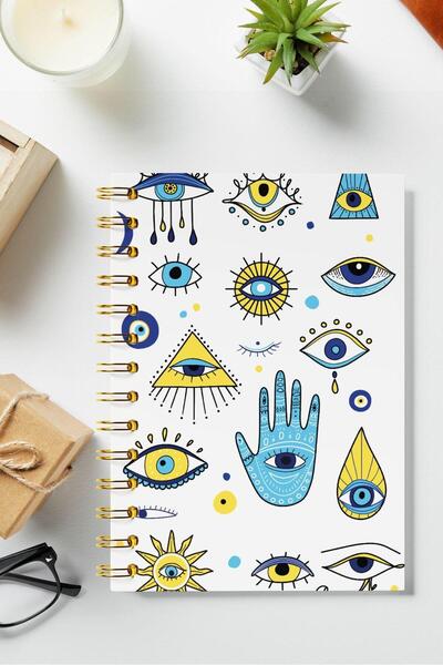 Tofi A5 Spiralli Kalın Kapak Evil Eye Not Defteri 15x21cm