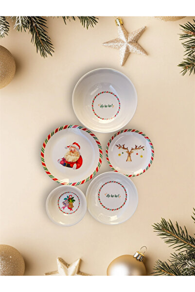 Lagom 6 Kişilik (25 Parça ) Yılbaşı Temalı Melamin Yemek Takımı