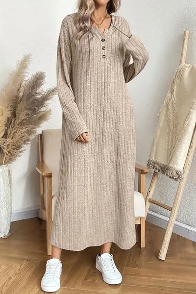 Deafox Beige Long Sleeve Hooded Lace up Raised Camisole Long Dress