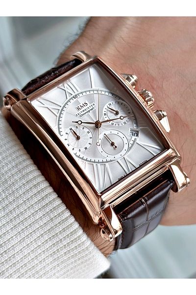 Romanson Function Special Design Leather Cord Steel Case Men's Wrist Watch 1566.05