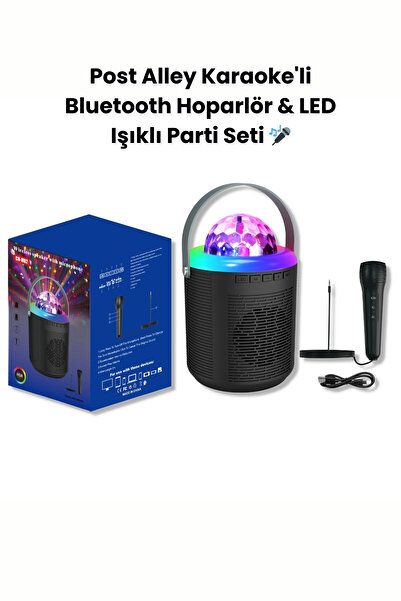 post alley LED Işıklı Bluetooth Hoparlör ve Karaoke Seti