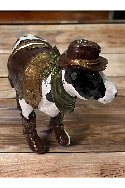 DERYA DESİNG ART Dekoratif Kovboy Inek Heykel Biblo Ev Mutfak Ofis Dekorasyon...