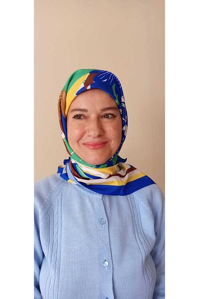 İskeçe Exclusive Vibrant Color Abstract Patterned Scarf in Special Box