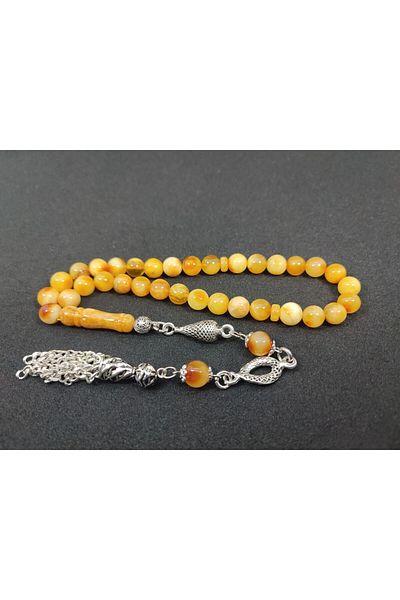 İskeçe Exclusive Clamshell Cemil Master's Artifact with Silver Tassels 13.60 Gr. Litfanya Rock Drop Certified 6572