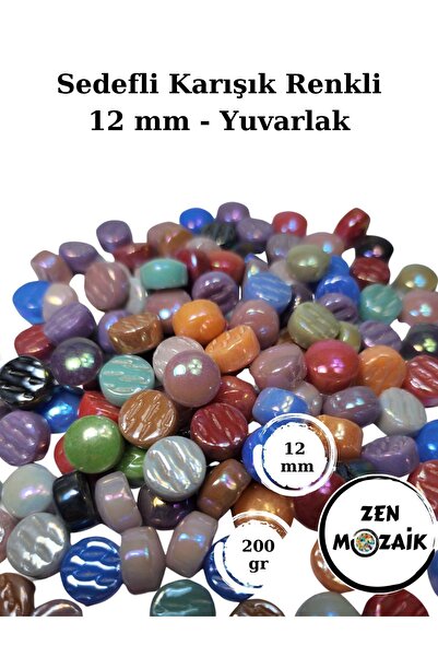Zen Mozaik Sanatsal Mozaik Çalışmalarınız için 12 x12 mm - Yuvarlak Cam Mozai...