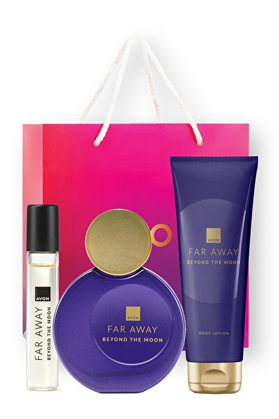 AVON Far Away Beyond The Moon Kadın Parfüm, Losyon, Sprey Parfüm Ve Hediye Çantalı Paket