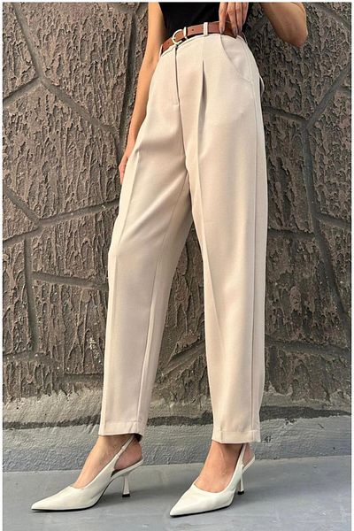 MUG collection High Waist Belted Pleated Pants