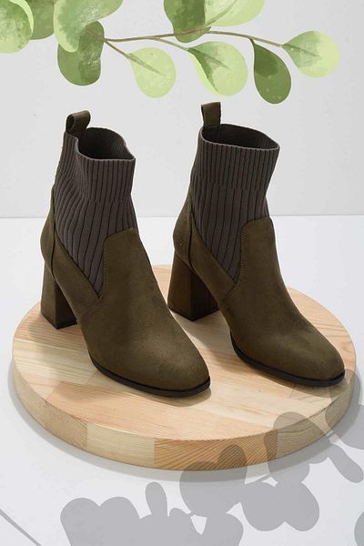 Bambi Γυναικείες μπότες & μποτάκια Khaki Suede02718130402