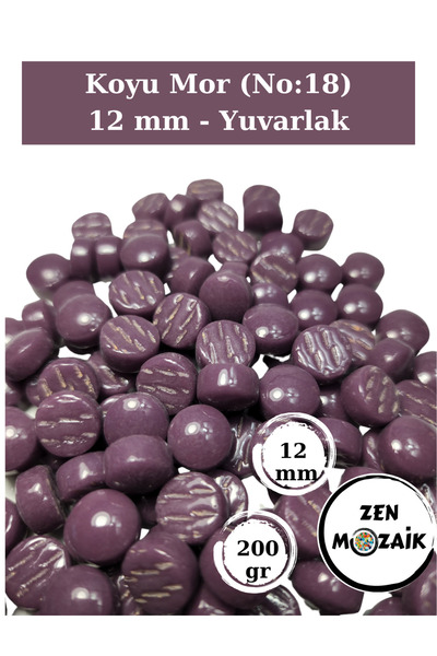 Zen Mozaik Sanatsal Mozaik Çalışmalarınız için 12 x12 mm - Yuvarlak Cam Mozai...