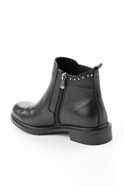 Bambi Μαύρες γυναικείες μπότες & μποτάκια από γνήσιο δέρμα 02539192303