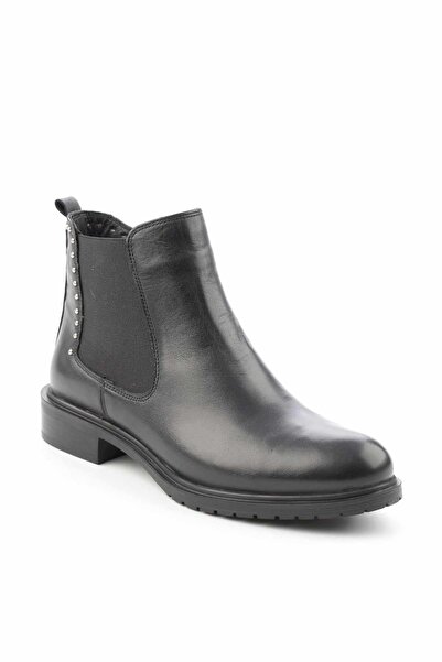 Bambi Μαύρες γυναικείες μπότες & μποτάκια από γνήσιο δέρμα 02539192303