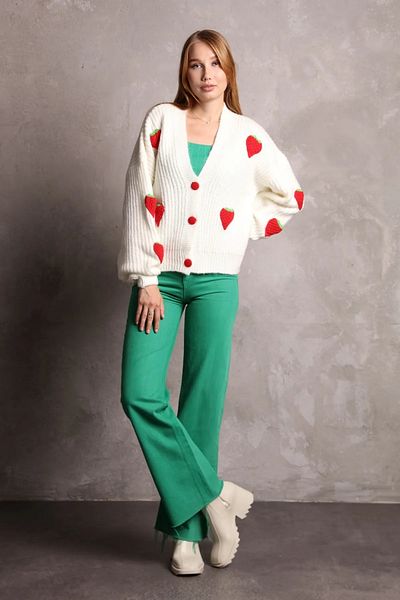 İKLİM LİFE Strawberry Buttoned Cardigan