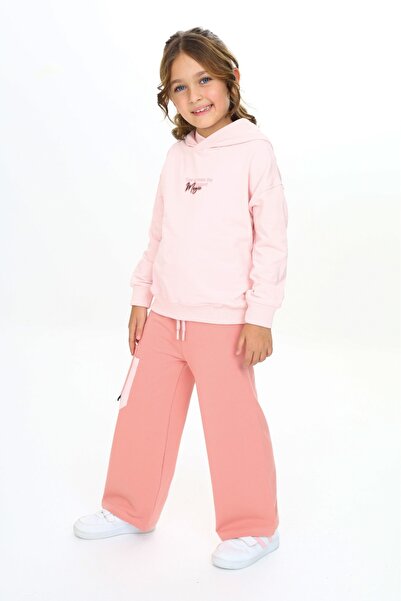 Toontoy Κοριτσίστικο με κουκούλα Φόρμα με τύπωμα με γράμματα στο μπροστινό μέρος