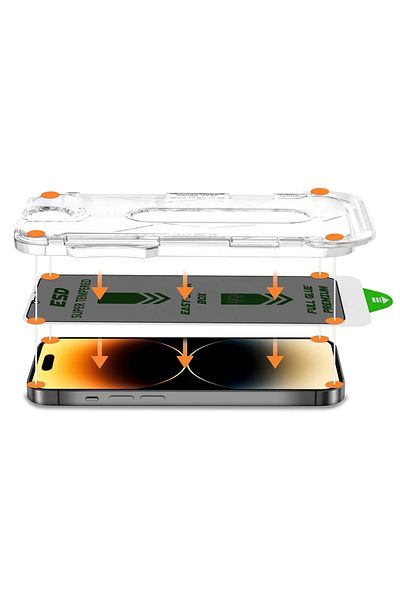 OSG iPhone 16 Pro Max - واقي شاشة Ghost، تركيب مضاد للكهرباء الساكنة، زجاج مقسى مع جهاز فاخر غير قابل للكسر