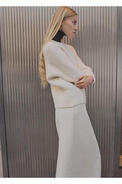 MANGO Woman Soft Apricot Round Neck Sweater