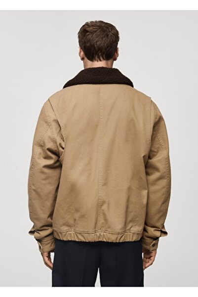 MANGO Man Kürk yakalı kapitone mont