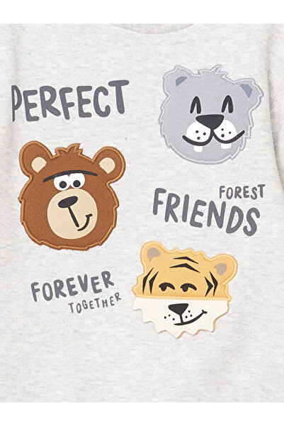 LC Waikiki Set of 2 Crew Neck Printed Sweatshirt and Sweatpants for Baby Boy - W4Jy96Z1