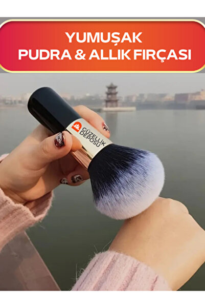 Güzellik Deposu Profesyonel Lüks Yumuşak Pudra Ve Alllık Fırçası