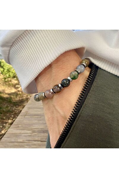 Rachel Silver سوار من الحجر الطبيعي للنساء والرجال مع حجر العقيق الملون وحجر ...