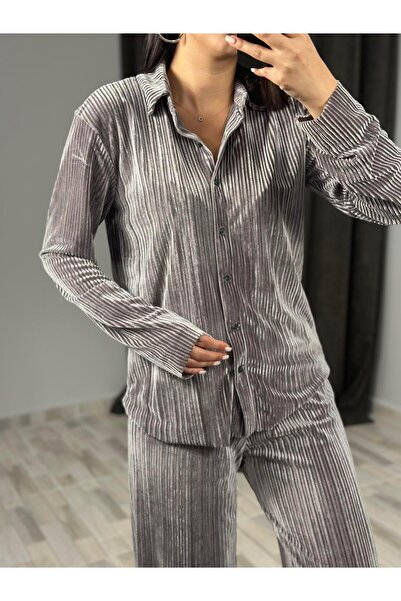 Qutu Butik 16707 KADIFE GOMLEK