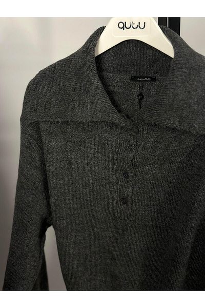 Qutu Butik 24100 Dugmeli Polo Collar Triko