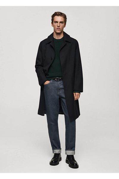 MANGO Man Thin Knitwear Ribbed Cotton Sweater