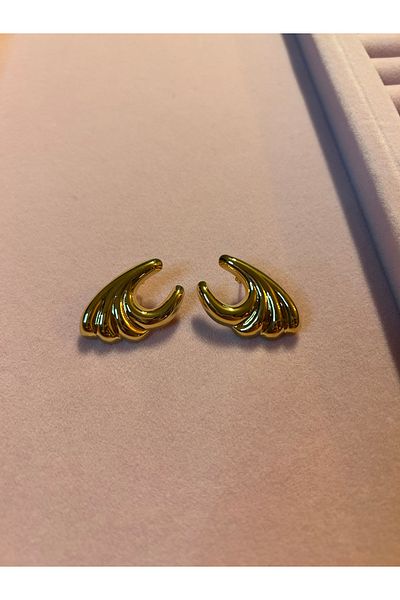 SMCHOME Gold Color Vintage Steel Earrings - Tarnish Free Wave