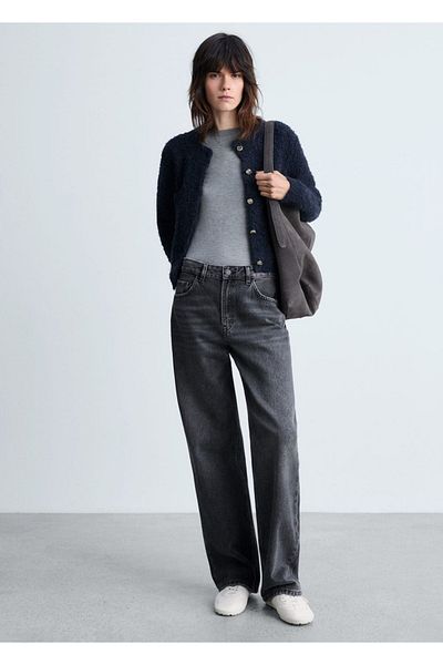 MANGO Woman Strass Stone Boucle Jacket