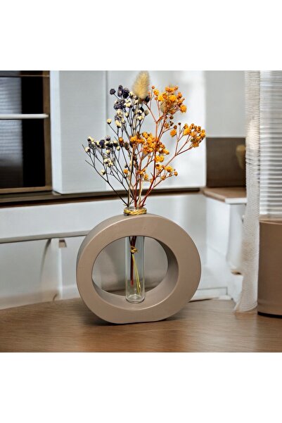 cielo Bohem Vizon Estetik Yuvarlak Tüplü Vazo 1