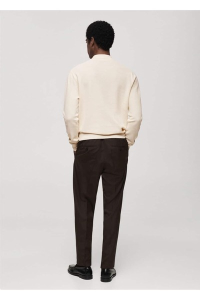 MANGO Man Microstructure Cotton Knitwear Polo Sweater